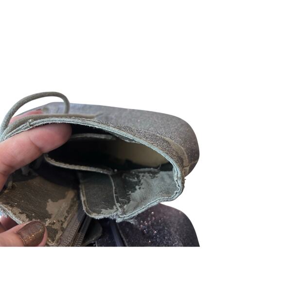 Well-Worn 00s Vibe Charlotte Russe Silver Glitter Platform Lace-Up Ankle Boots 8 - Picture 5 of 8